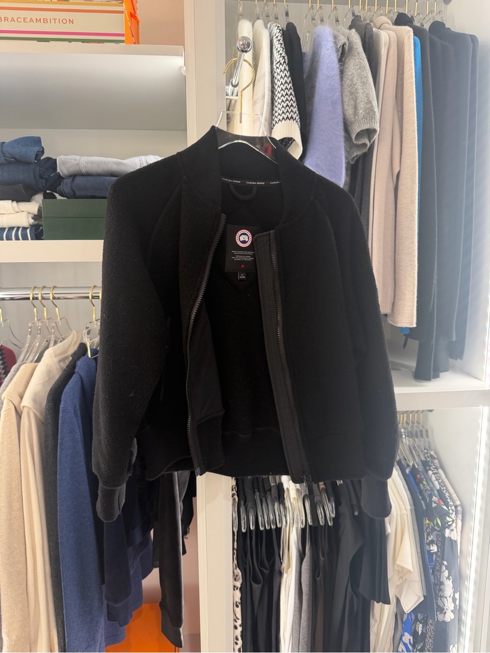 Canada Goose Black Bomber-Style Wool Jacket